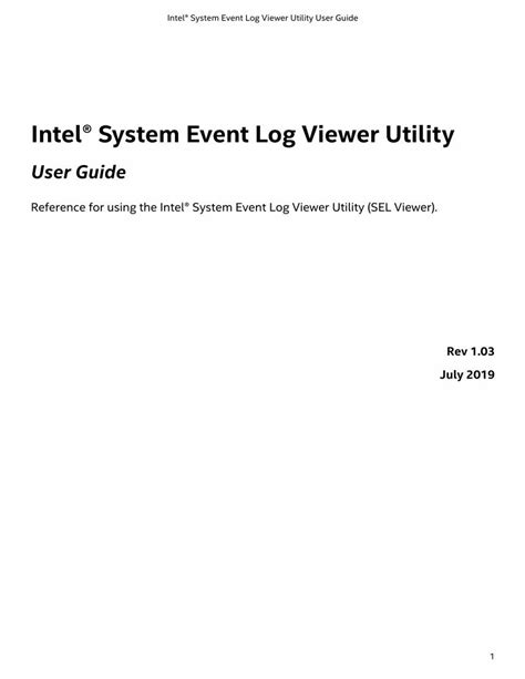 uefi0106|Intel® System Event Log Viewer Utility.